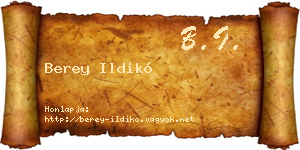 Berey Ildikó névjegykártya